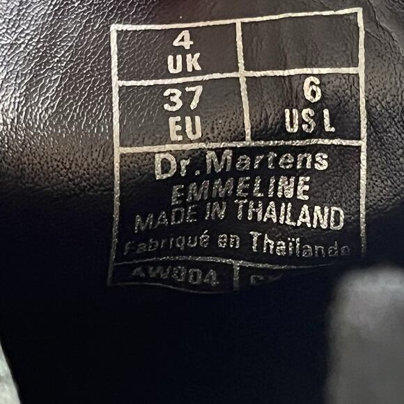 Dr. Martens Lace Up Emmeline Boot Women’s Size US 6 Leather Combat Black - Picture 14 of 16